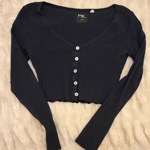 PacSun Black Long Sleeve Button-Down Shirt